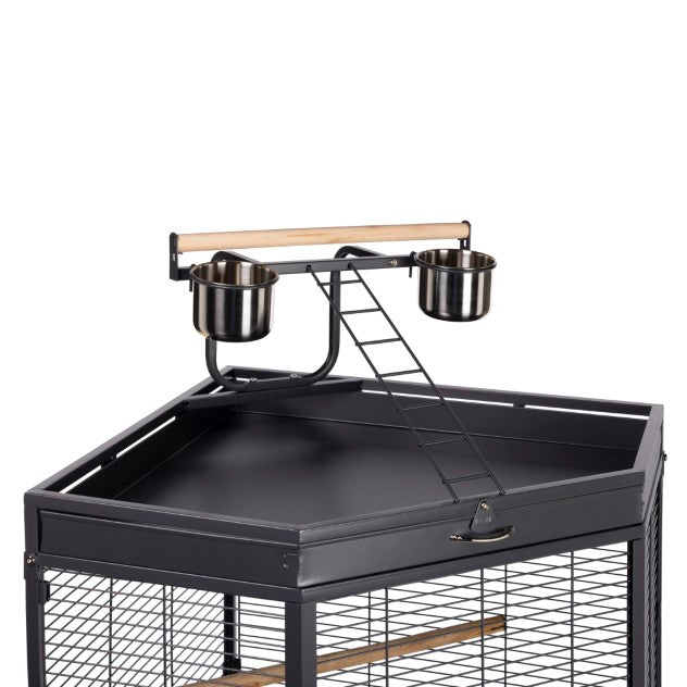 CORNER BIRD CAGE WITH PLAYTOP