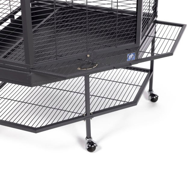 CORNER BIRD CAGE WITH PLAYTOP