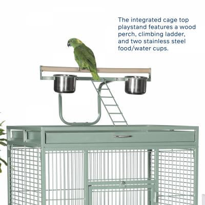 Large Playtop Bird Cage – Sage Green